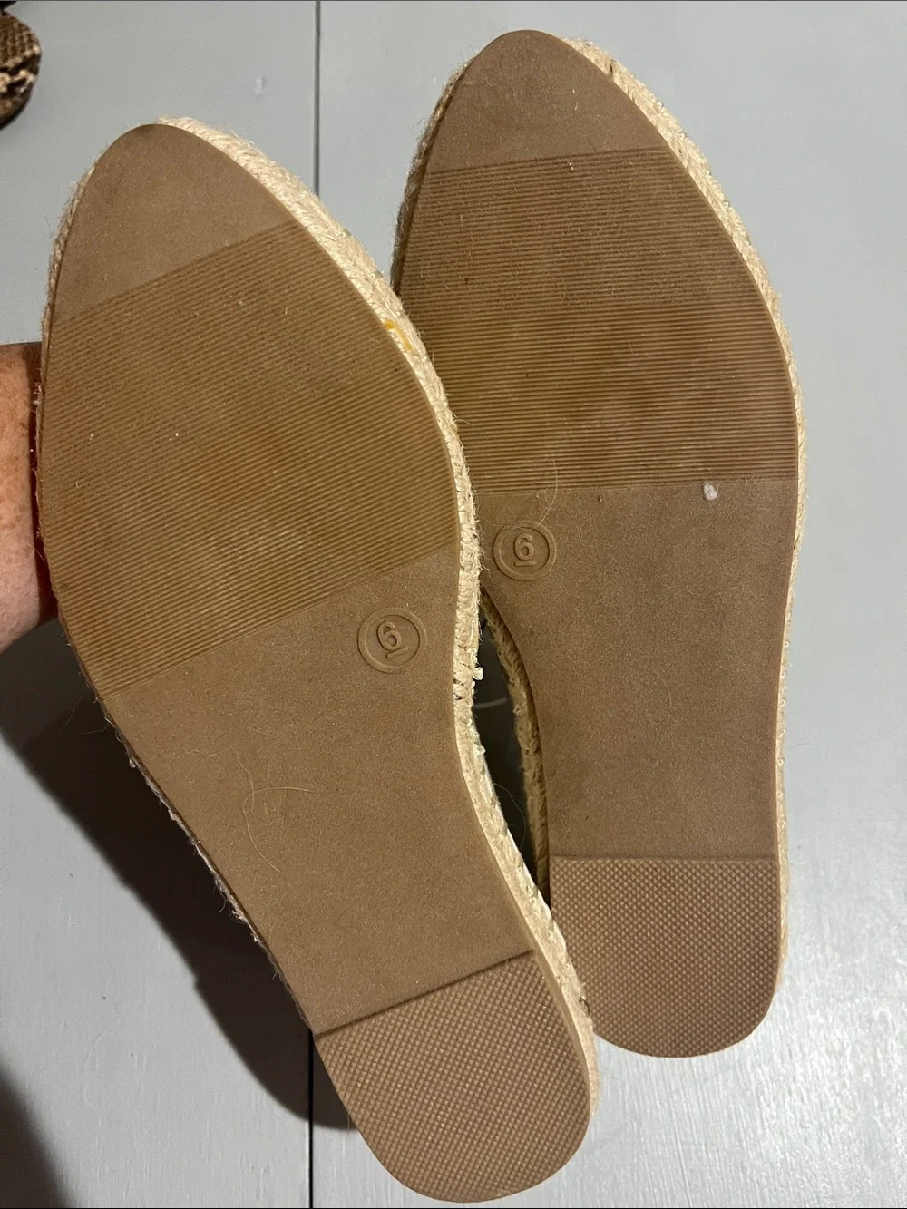 Universal Thread Cream Woven Espadrille Loafers with Metallic Toe